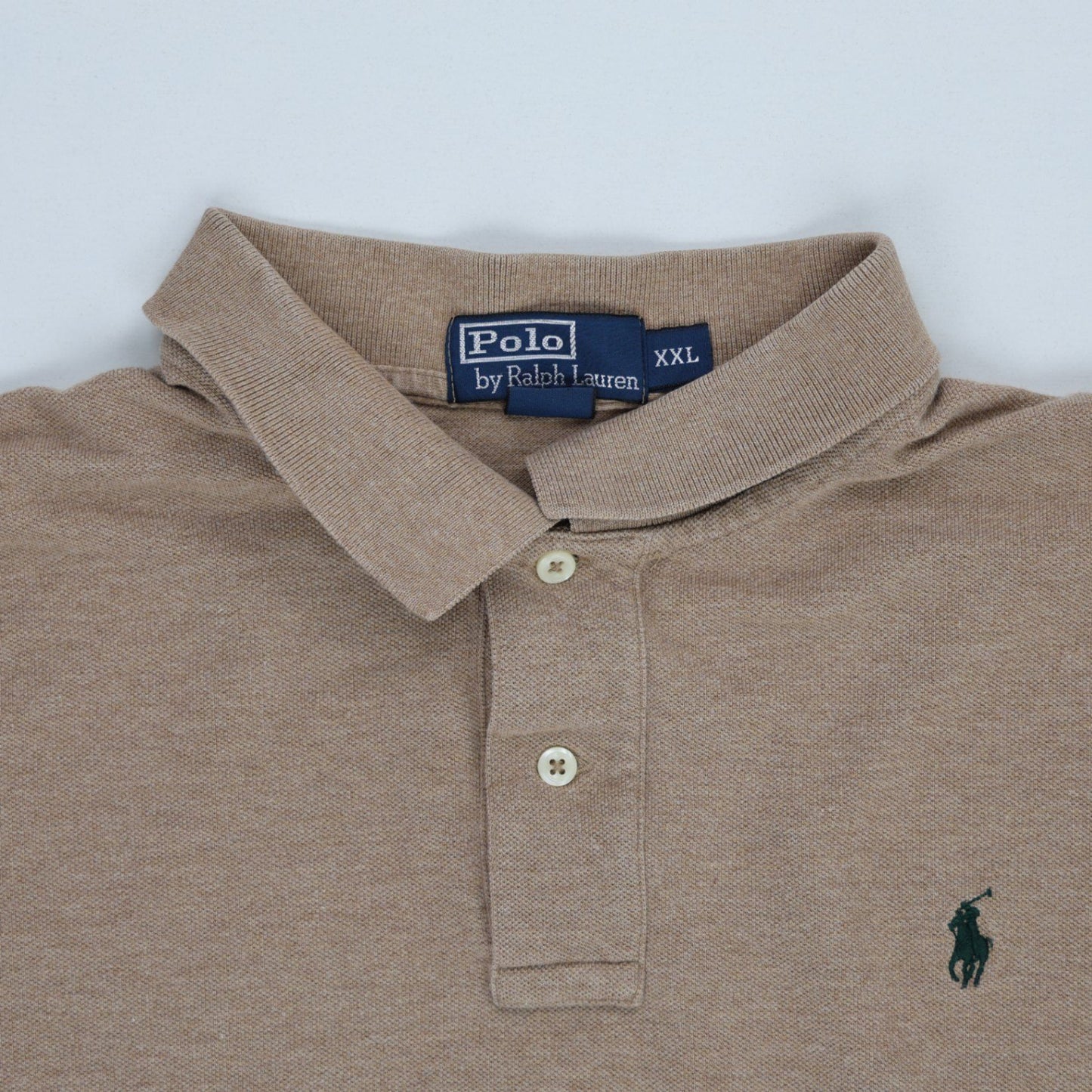 Ralph Lauren Mens Brown Long Sleeve Polo Shirt XXL Cotton Collared