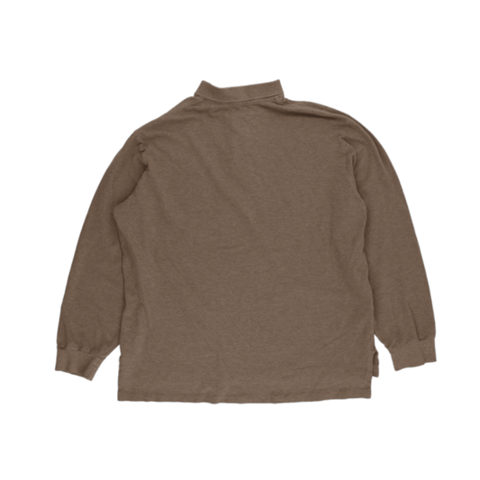 Ralph Lauren Mens Brown Long Sleeve Polo Shirt XXL Cotton Collared