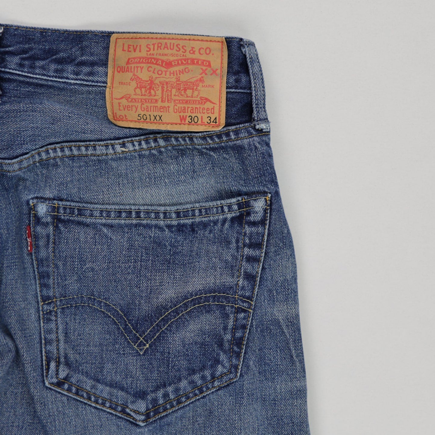 Levi's 501XX Men's Vintage Blue Straight Leg Jeans W30 L34 100% Cotton