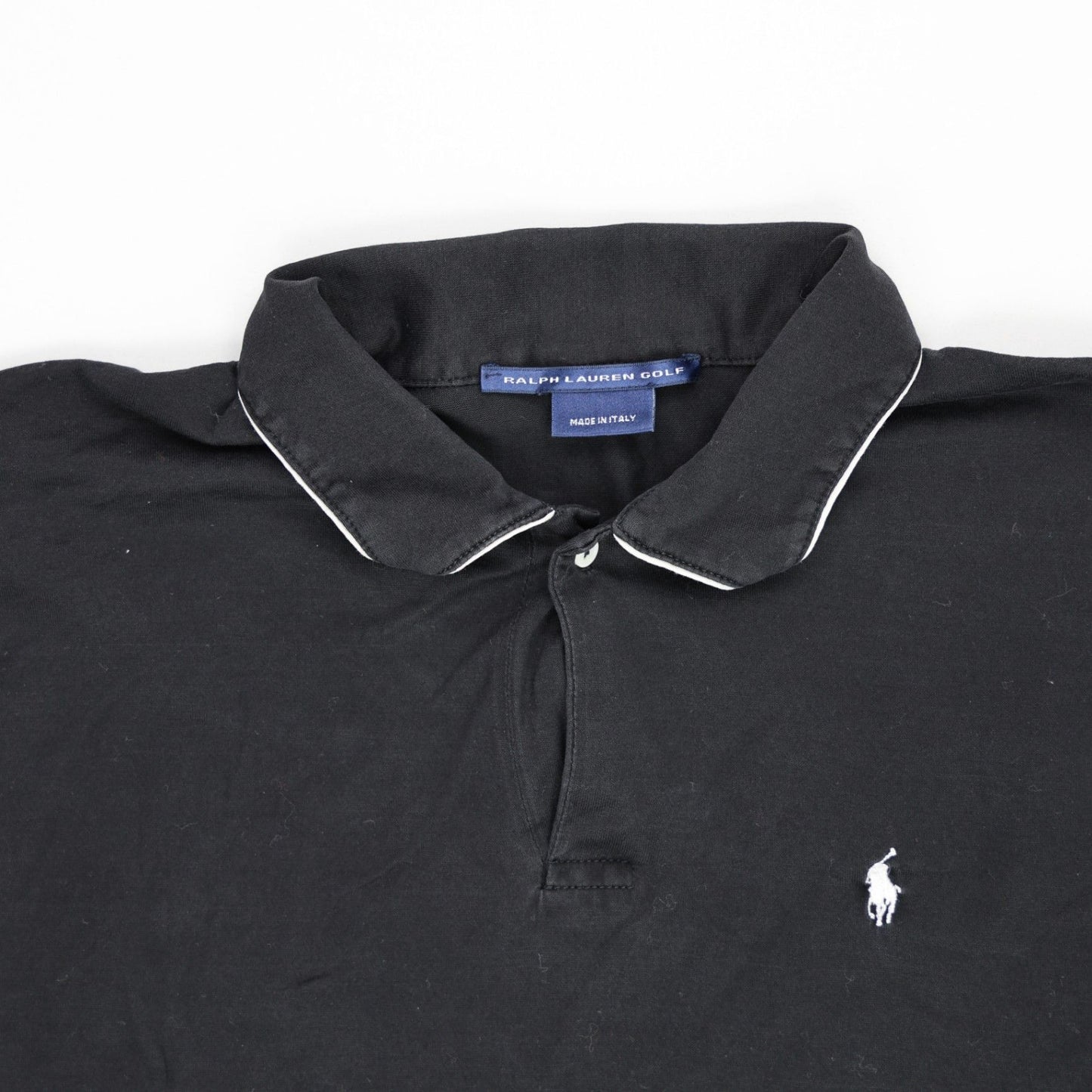 Ralph Lauren Golf Black Long Sleeve Polo Shirt Large Cotton Smart Casual