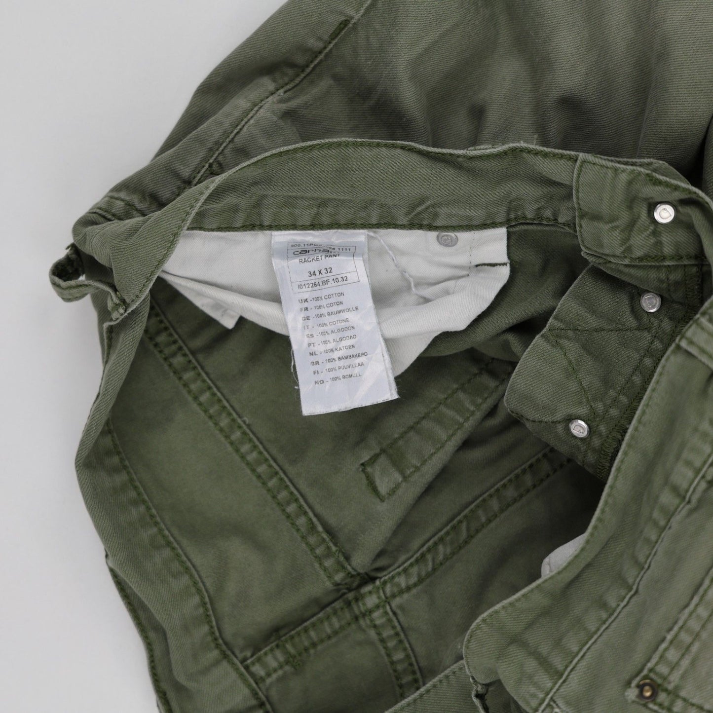 Carhartt Relaxed Fit Green Cotton Jeans 34W x 32L Men's Trousers