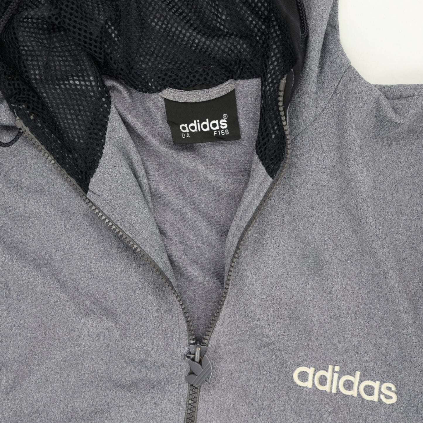 adidas Vintage Grey Full Zip Hoodie Size D4 F168 Large Polyester Blend