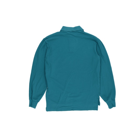 Ralph Lauren Classic Polo Long Sleeve Shirt Teal Small Cotton