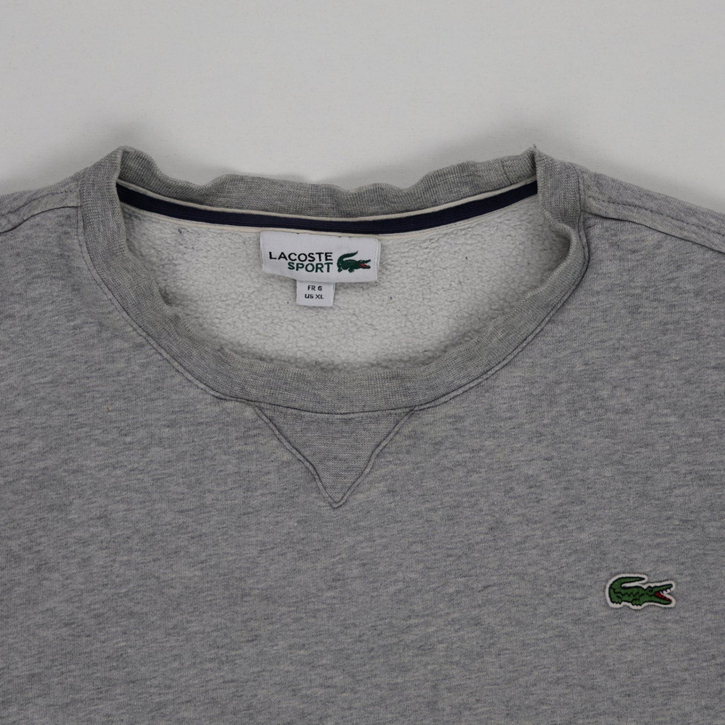 Lacoste Grey Crew Neck Sweatshirt for Men Size XL Cotton Blend