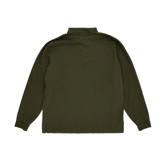 Ralph Lauren Olive Green Long Sleeve Polo Shirt XL Stretch Mesh Cotton