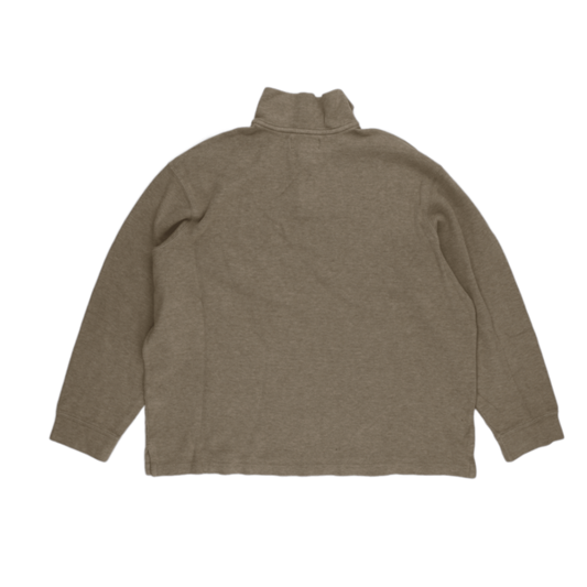 Ralph Lauren XXL Beige Quarter Zip Sweatshirt 100% Cotton Mens Knitwear