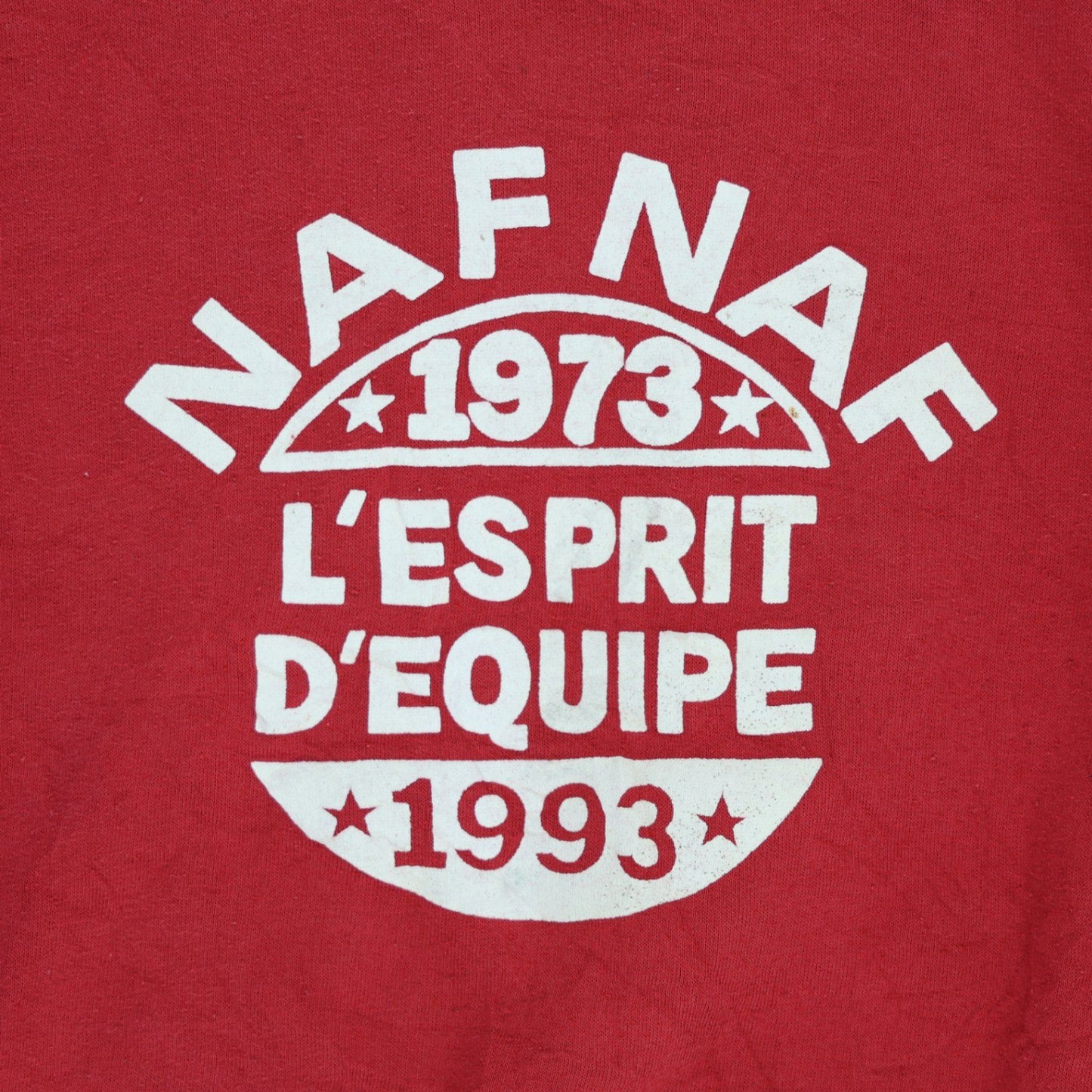 NAF NAF Vintage Red Crew Neck Sweatshirt Size L Cotton Blend Unisex