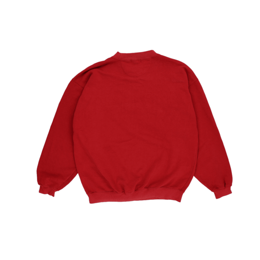 Naf Naf Vintage Red Crew Neck Sweatshirt Unisex Large Cotton Blend