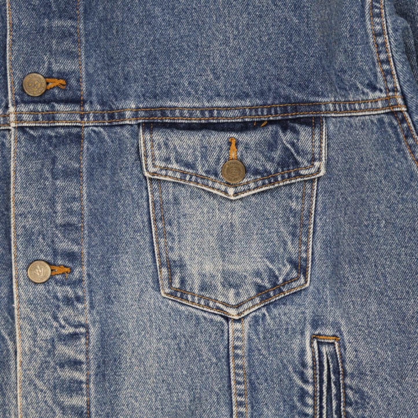 Marlboro Country Store Vintage Denim Jacket Blue XL 100% Cotton Leather Collar Western Style