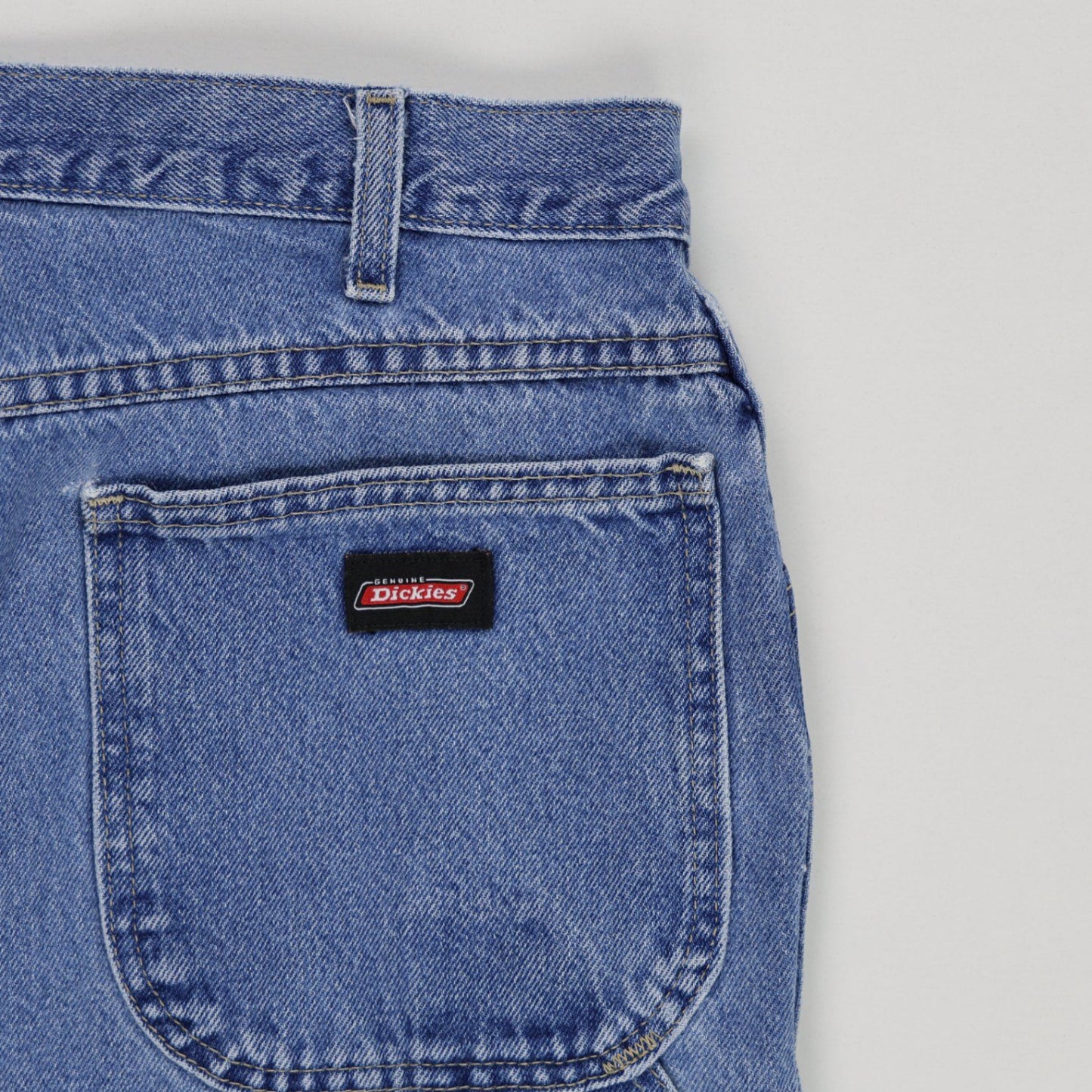 Dickies Vintage Blue Carpenter Shorts W36 12 Inch Inseam 100 Percent Cotton Relaxed Fit Mens Clothing