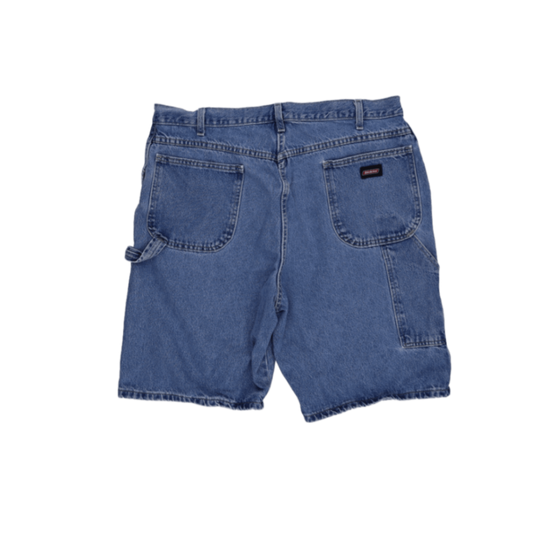 Dickies Vintage Blue Carpenter Shorts W36 12 Inch Inseam 100 Percent Cotton Relaxed Fit Mens Clothing