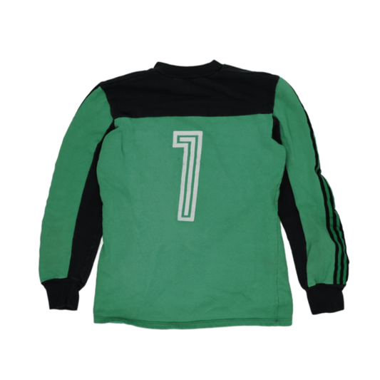 Adidas Vintage Goalkeeper Shirt Green Black Large Cotton Blend