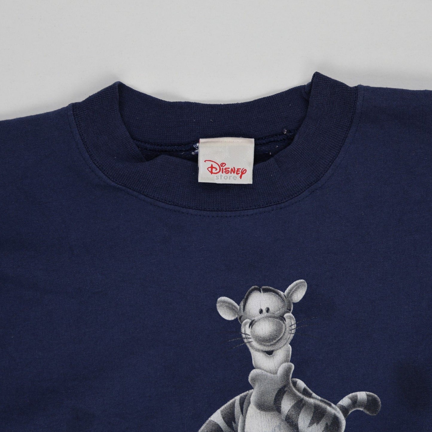 Disney Store Vintage Tigger Navy Pullover Sweatshirt Unisex Large Cotton Blend Crew Neck
