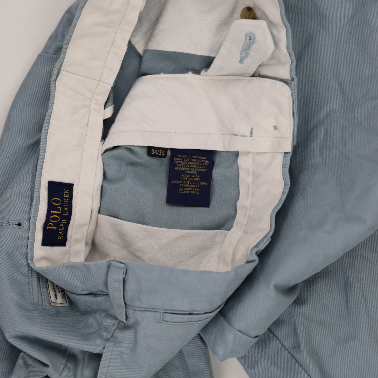 Ralph Lauren Polo Classic Chino Trousers Blue 34 34 Cotton