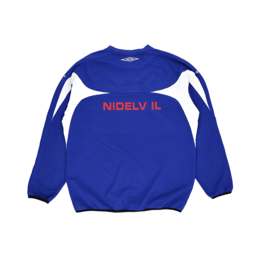Umbro Nidelv IL Fotball Pullover Sweatshirt Blue XXL Polyester Blend Vintage