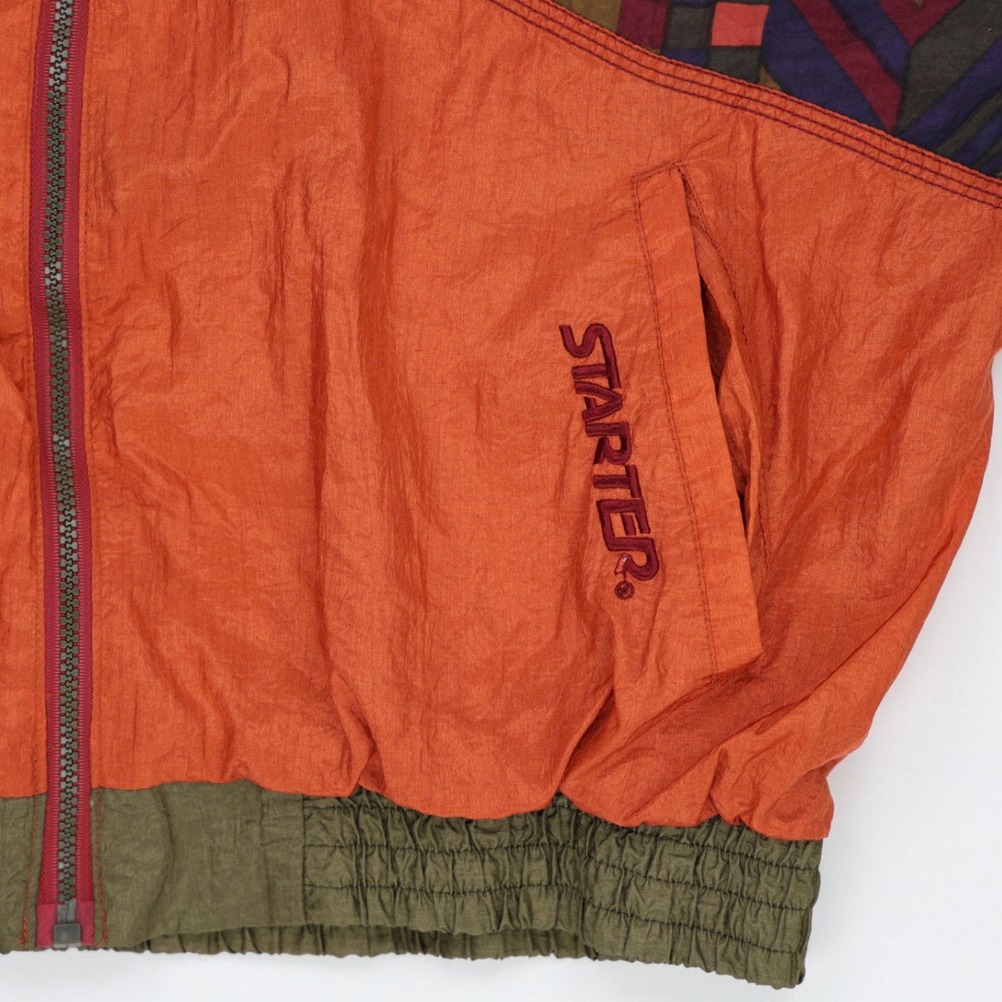 Vintage Starter Rugged Terrain Jacket Multi-Colour Large 100 Percent Nylon Outdoor Jacket Stand Collar 1990s