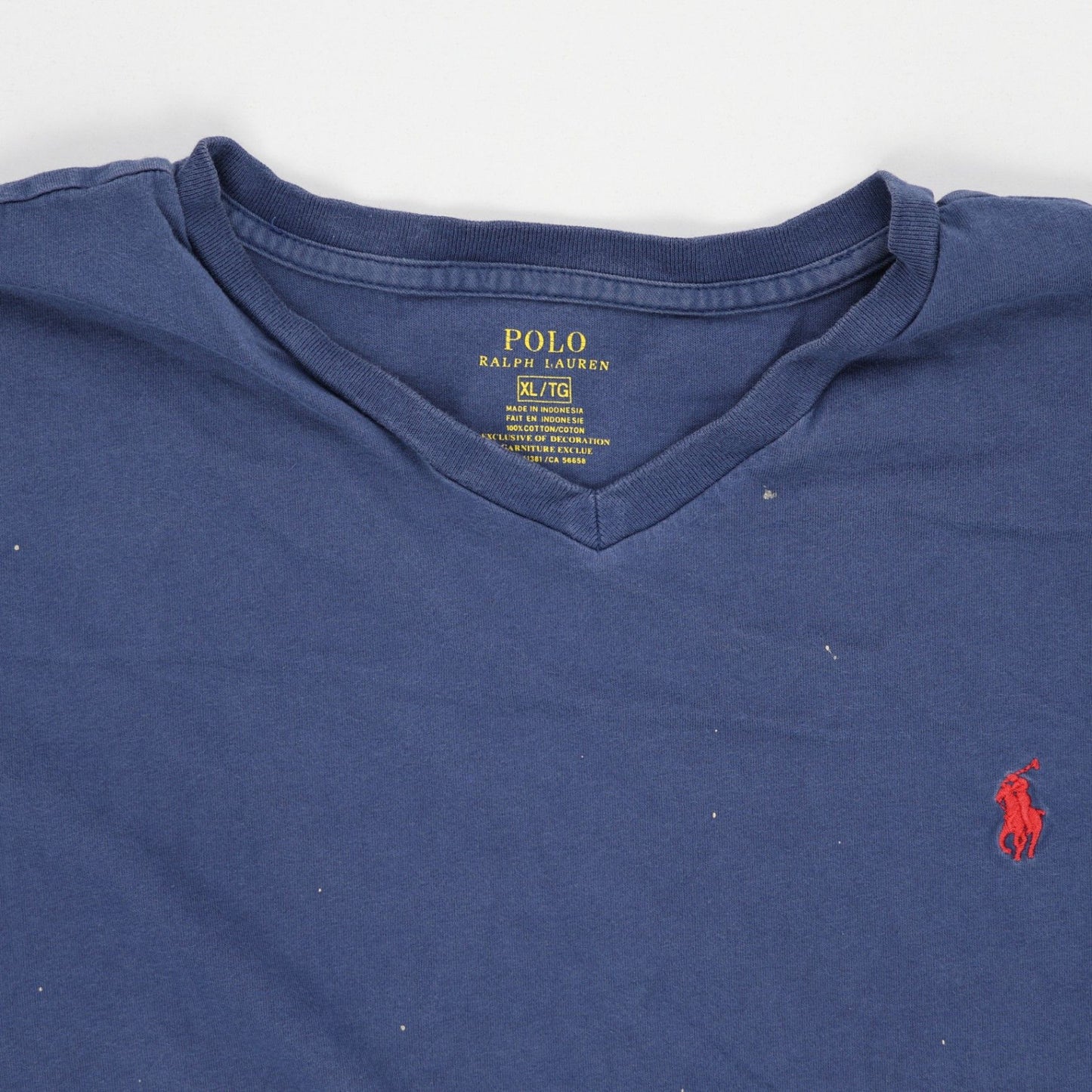 Polo Ralph Lauren Men's Navy V-Neck Short Sleeve T-Shirt XL 100% Cotton