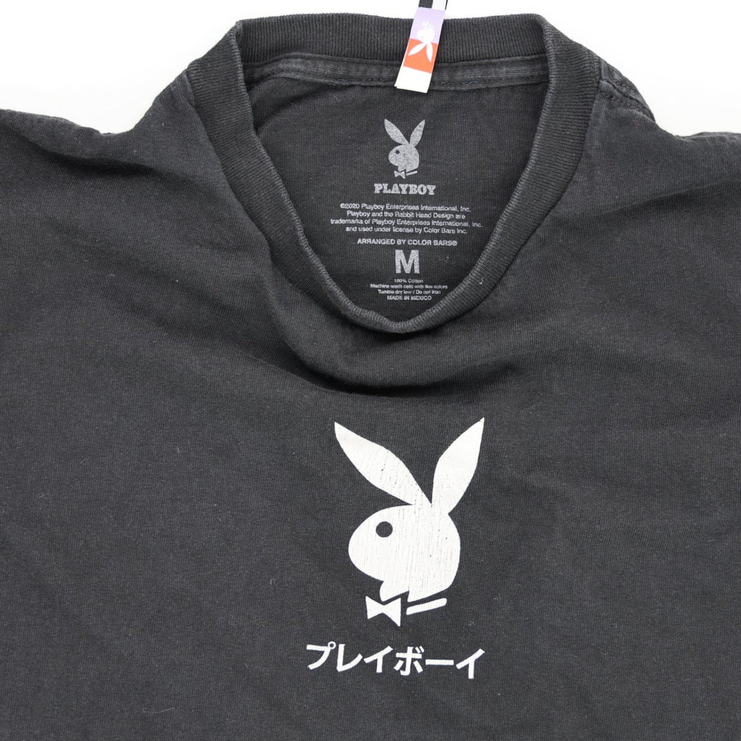 Playboy Club Tokyo Japan Black Graphic T-Shirt Mens Medium 100 Percent Cotton Crew Neck Vintage
