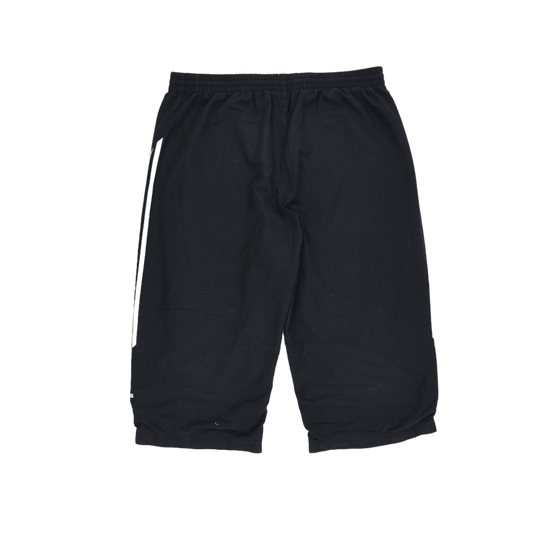 adidas Black Three-Stripe Logo Shorts for Men Large 32 cm Inseam Polyester Athletic