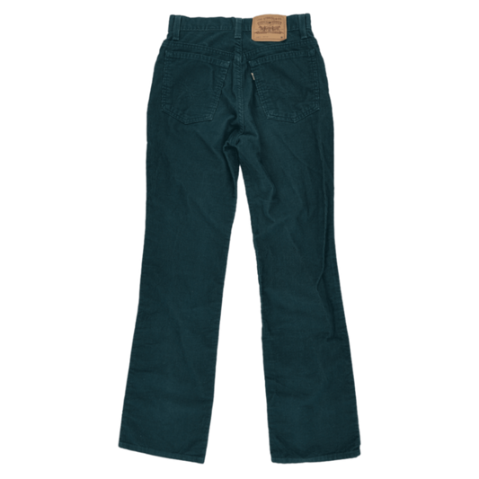 Levi's 517 Boot Cut Corduroy Jeans Teal Green Size M 27 Vintage Excellent Condition