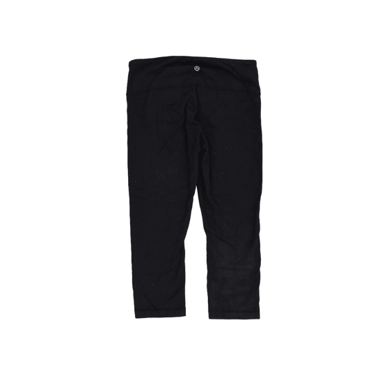Lululemon Womens Black High Rise Cropped Leggings Small Stretch Fabric
