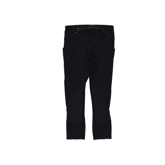 Lululemon Black High Waist Pocketed Crop Leggings Women's Size 6 Stretch Blend