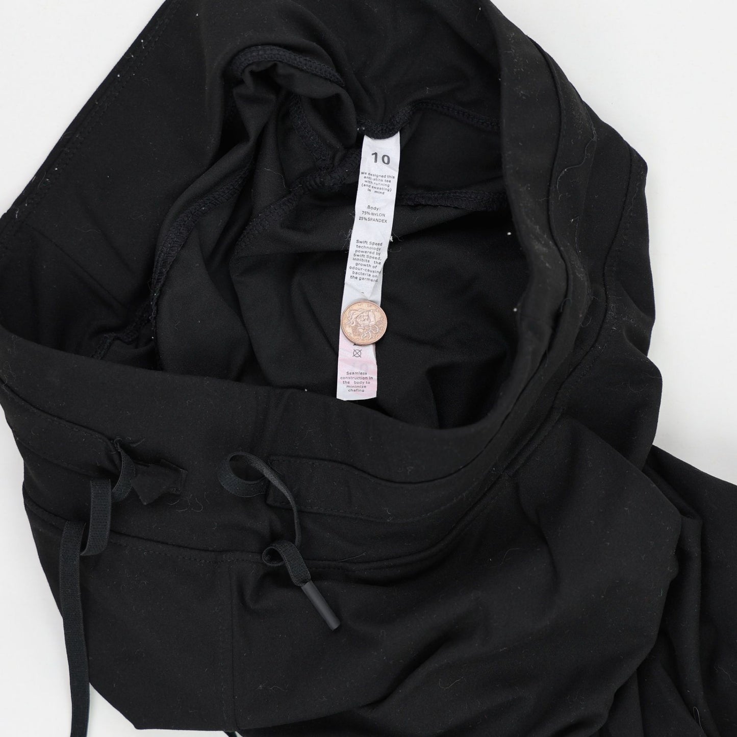 Lululemon Women's Black Joggers Size 10 29 Inch Inseam 77 Percent Nylon 23 Percent Spandex