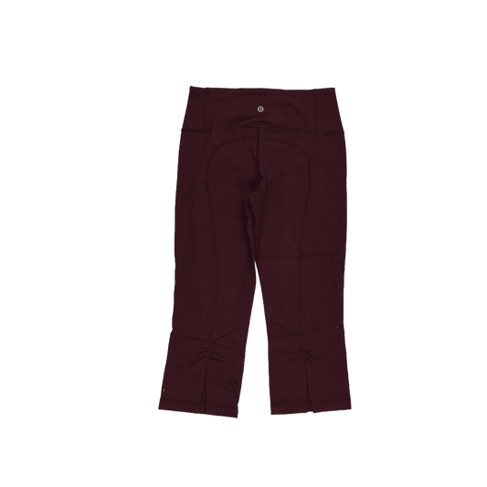 Lululemon Burgundy Cropped Leggings Women's Size 8 Technical Blend 52cm Inseam