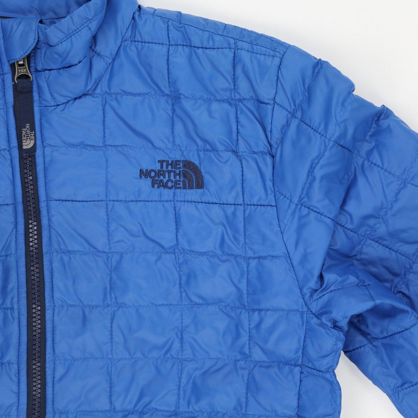 The North Face Blue Insulated Jacket Medium Polyester Stand Collar
