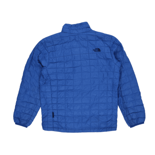 The North Face Blue Insulated Jacket Medium Polyester Stand Collar