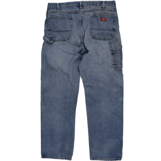 Dickies Mens Carpenter Jeans Blue 34W 30L 100 Percent Cotton Vintage Distressed