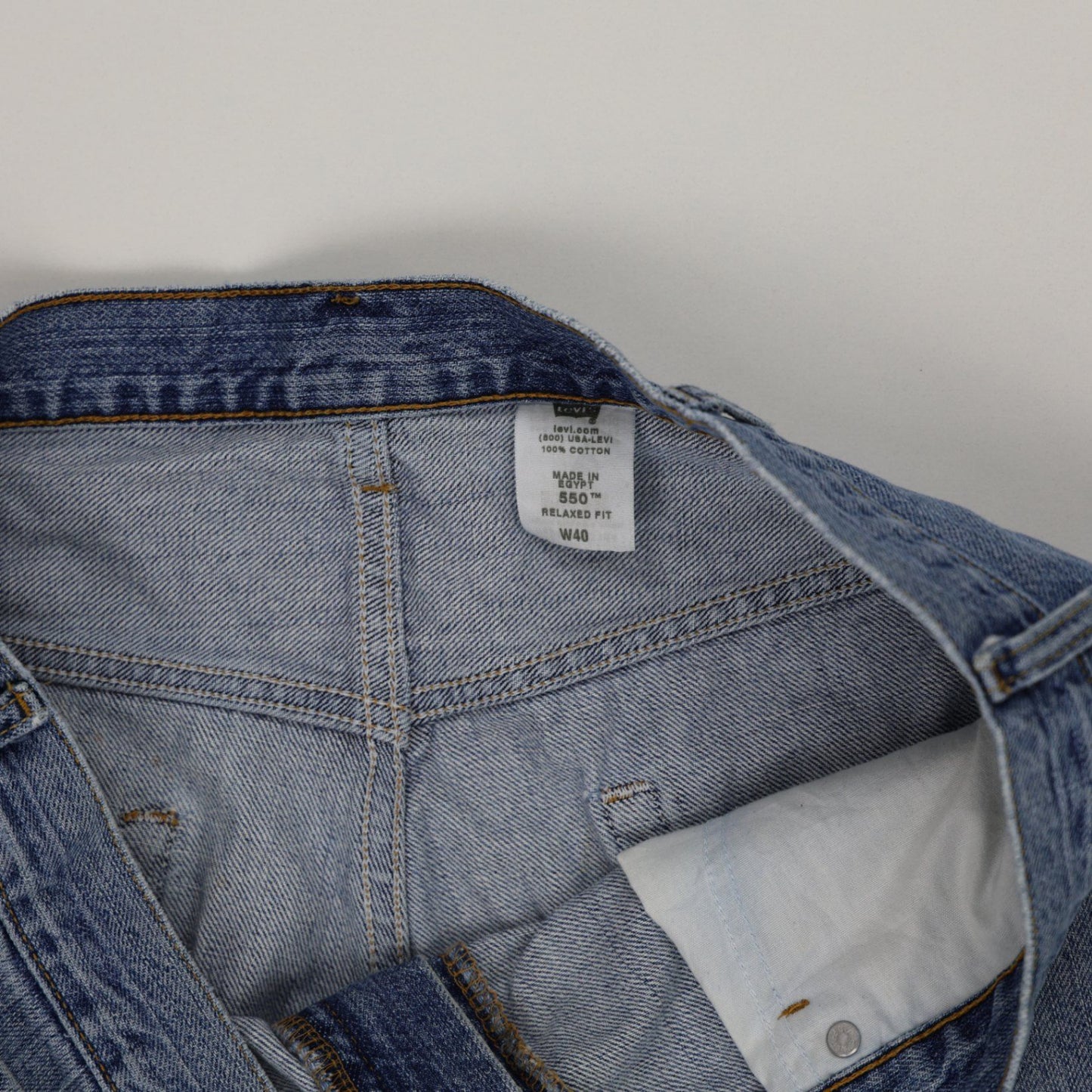 Levi's 550 Relaxed Fit Denim Shorts Blue W40 100% Cotton Vintage