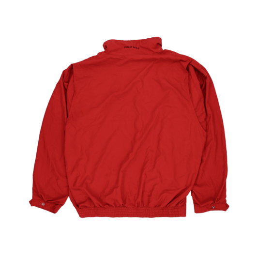 Polo Golf Ralph Lauren Vintage Red Pullover Windbreaker Jacket Medium Polyester Nylon Mesh High Neck
