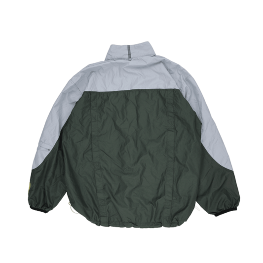 Starter Vintage Olive Grey Windbreaker Jacket Size Large 100% Polyester