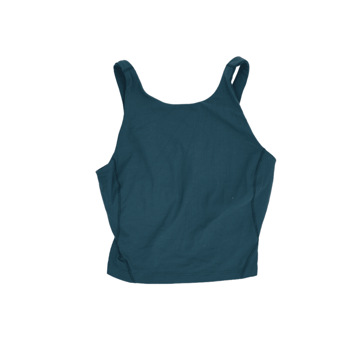 Lululemon Teal Blue Athletic Crop Tank Top Small Polyester Elastane Blend Sleeveless Scoop Neck