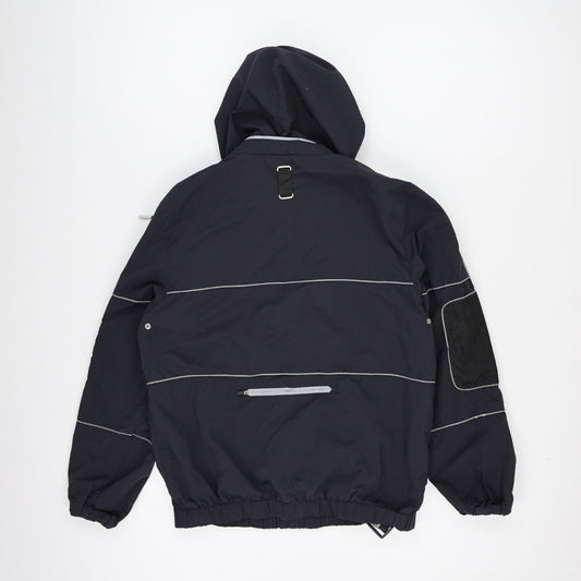 Fila Black Hooded Windbreaker Jacket Men's Medium Vintage 100% Nylon