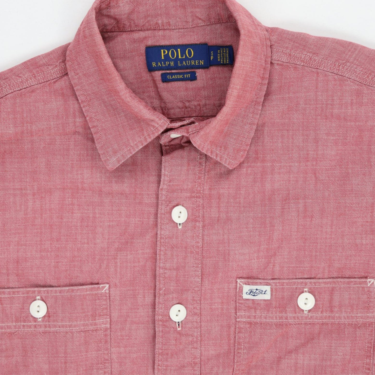 Polo Ralph Lauren Classic Fit Red Short Sleeve Shirt Size Small Linen Blend Casual