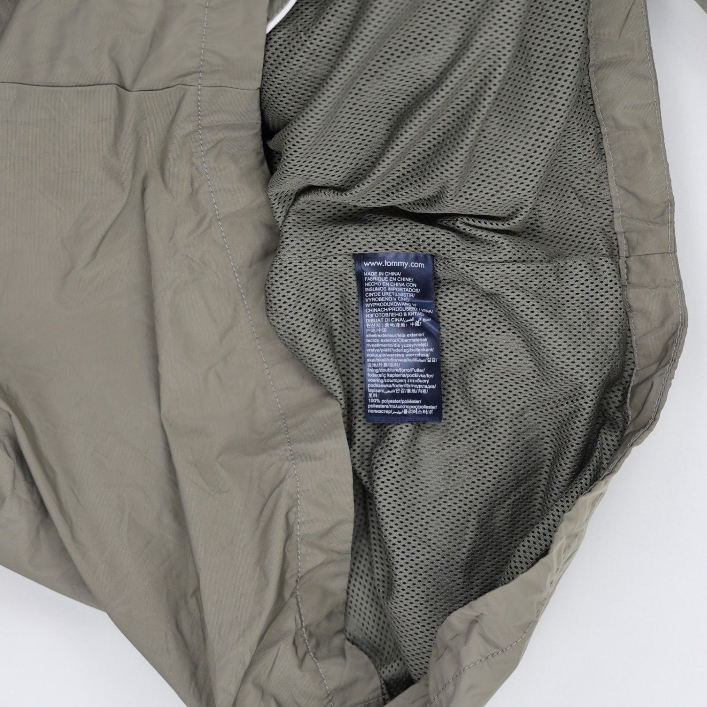 Tommy Jeans Grey Lightweight Hooded Jacket XL 100% Polyamide Shell 100% Polyester Lining