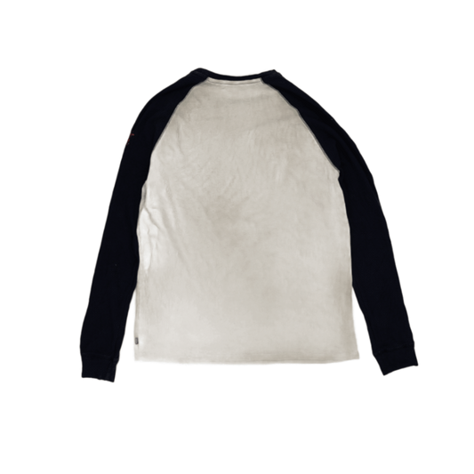 Levi's Skull & Rose Graphic Raglan Long Sleeve T-Shirt Beige Black XL 60% Cotton 40% Polyester