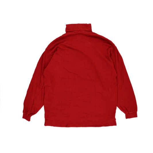 Nike Vintage Red Cotton Roll Neck T-Shirt Large