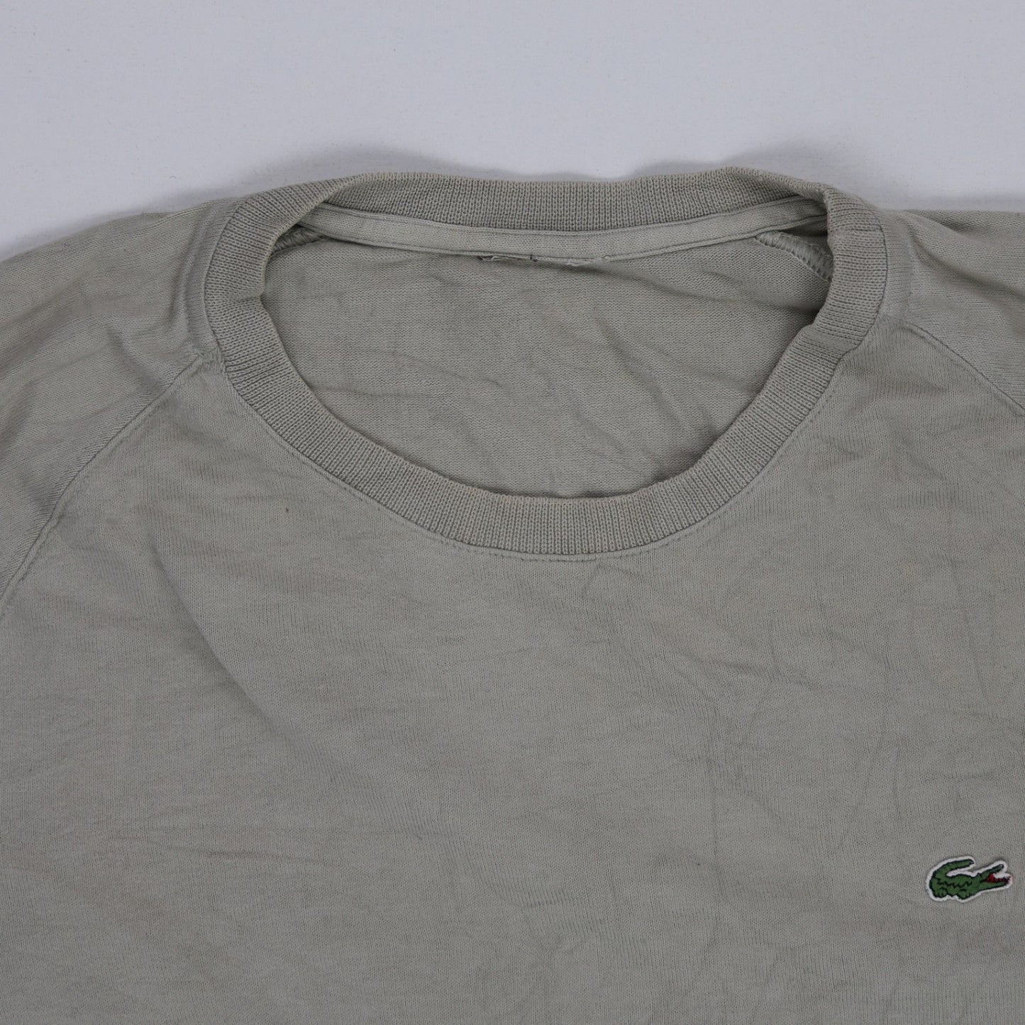 Lacoste Men's Grey Long Sleeve Crew Neck T-Shirt Large Cotton