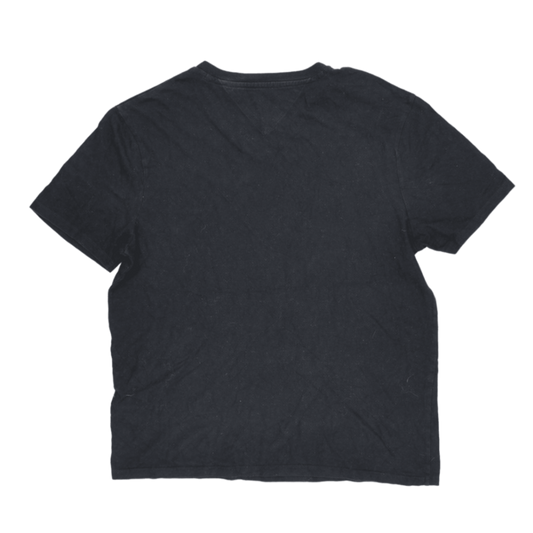 Tommy Hilfiger Black V-Neck Short Sleeve T-Shirt for Men Size M 100 Percent Cotton Casual Wear