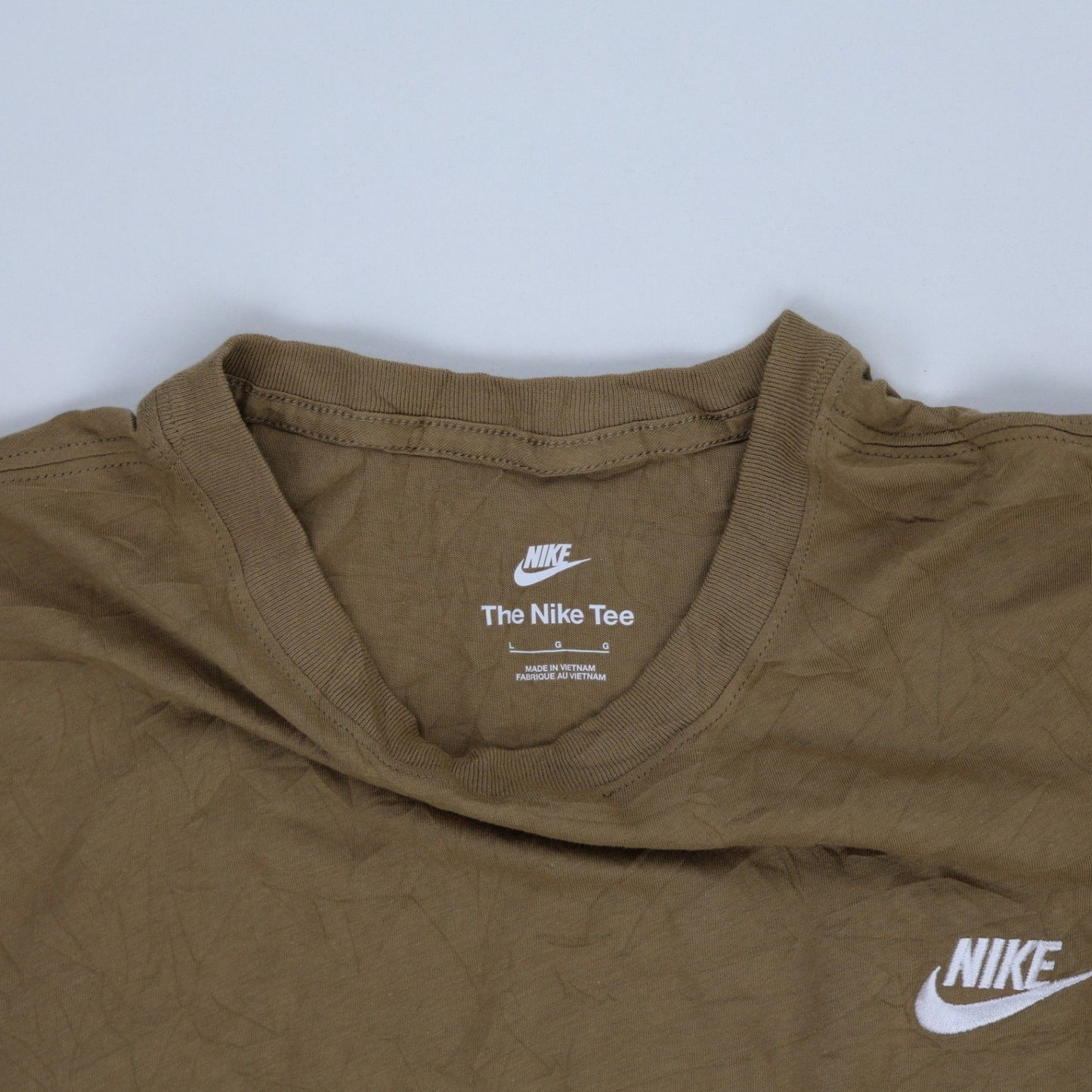 Nike Olive Green Crew Neck Cotton T-Shirt Medium