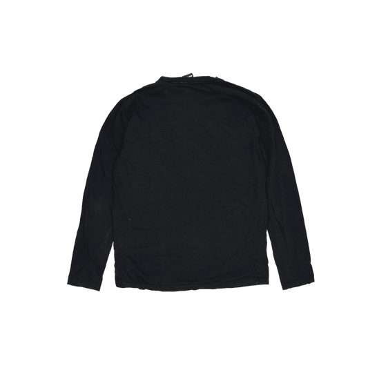 Quiksilver Black Long Sleeve Graphic T-Shirt Men's Medium Vintage Cotton Crew Neck
