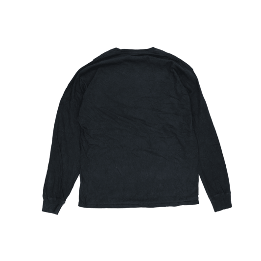 Champion Black Long Sleeve T-Shirt Large Cotton Crew Neck Men's