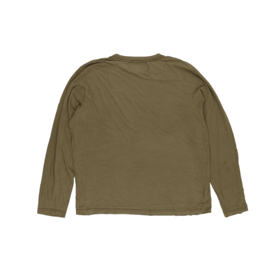 Schott NYC Vintage Khaki Long Sleeve T-Shirt XL Cotton Crew Neck