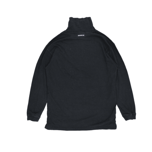 Reebok Vintage Black Turtleneck Sweatshirt Men XL Cotton Blend