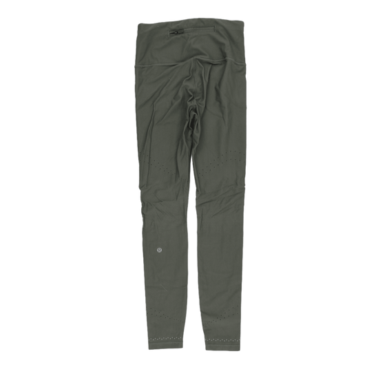 Lululemon High Waisted Olive Green Sports Leggings Size 8 Medium Stretch Polyamide Blend 29 Inch Inseam