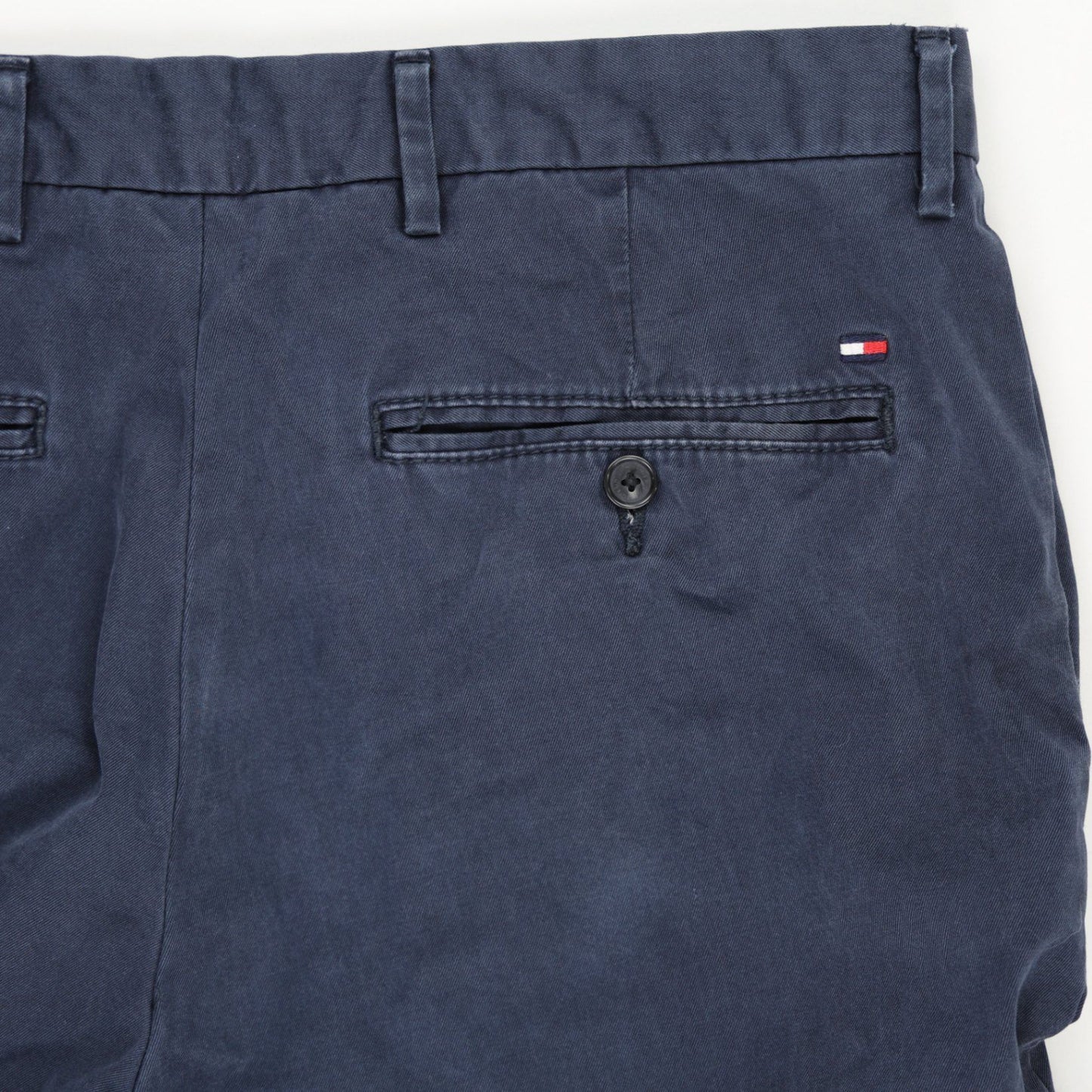 Tommy Hilfiger Navy Slim Fit Chinos Trousers 34W 32L Cotton Blend Mens