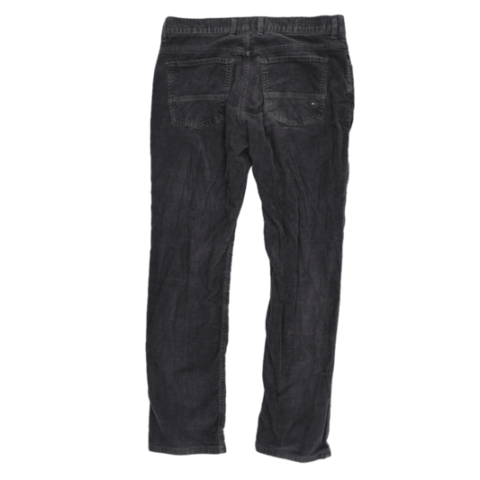 Tommy Hilfiger Mercer Black Corduroy Trousers W32 L32 Regular Fit Cotton for Men